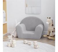 vidaXL Canapé pour enfants Mini-canapé Housse amovible Peluche douce Gris clair