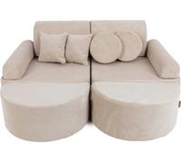 Canapé pour la chambre d'enfant - Canapé de jeu pour enfants, Canapé pour enfants Pocket Sofa Max, Slimcord, Ecru