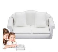 Canapé pour Maison de Miniature - Construction en Bois et Tissu en 1:12, Comprend des Coussins | Faites Semblant de Jouer avec Les Meubles du Salon Le Jouet améliore Le Jeu de rôle Fait