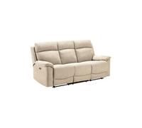 HUESCA - Canapé 3 Places Relax Electrique Tissu Ivoire - Altobuy Beige