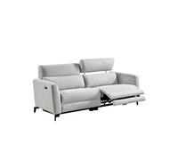 Canapé droit Altobuy MUMBAI - Canapé Relax Electrique 3 Places Gris Clair -