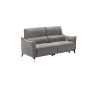 BURGOS - Canapé 3 Places Electrique Tissu Waterproof Gris -