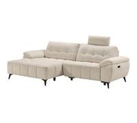 AltoBuy Canapé Relax Méridienne Gauche Têtières Réglables Tissu Bubble Beige - Villalba