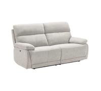 Canapé relax électrique 2,5 places tissu polyester gris clair - MIGUEL