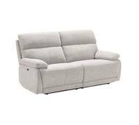 Canapé relax électrique 2,5 places tissu polyester gris clair - MIGUEL