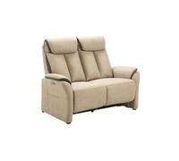 COIMBRA - Canapé Relax Electrique 2 Places New Nobuck Beige et Gris Foncé -