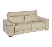 AltoBuy Canapé Relax Electrique 3 Places en Cuir écru - Stanley