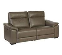 Canapé Relax Electrique 3 Places en cuir taupe foncé - STANLEY - ALTOBUY