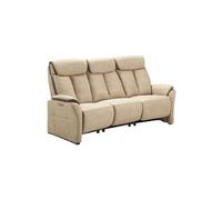 AltoBuy Coimbra - Canapé Relax Electrique 3 Places New Nobuck Beige et Gris Foncé