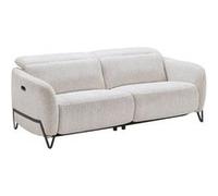 Canapé relax électrique 3 places tissu polyester beige - AMSTEN
