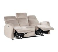 Canapé relax électrique 3 places VERDAL Velours Taupe