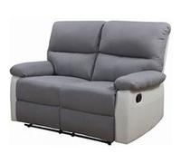 Habitat et Jardin Canapé Relax Lincoln, 2 Places, 147cm x 89cm x 103cm, Blanc/Gris Clair