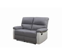 Canapé relax "Lincoln" - 147 x 89 x 103 cm - 2 places - Blanc / gris clair