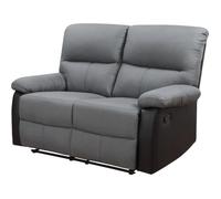 Habitat et Jardin Canapé Relax Lincoln, 2 Places, 147cm x 89cm x 103cm, Noir/Gris Foncé