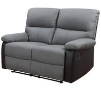 Canapé relax "Lincoln" - 147 x 89 x 103 cm - 2 places - Noir / Gris foncé