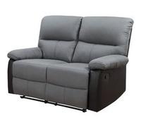 Canapé Relax "Lincoln" - 147 X 89 X 103 Cm - 2 Places - Noir / Gris Foncé Gris
