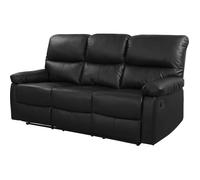 Canapé relax ""Lincoln"" - 197 x 89 x 103 cm - 3 places - Noir