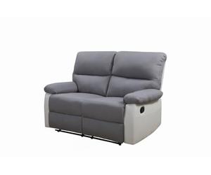 Canapé Relax Lincoln, 2 Places, 147cm x 89cm x 103cm, Blanc/Gris Clair