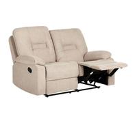 Canapé relax manuel 2 places BERGEN Tissu Beige