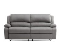 RELAXXO - Canapé relax manuel 3 places avec 2 assises XXL LEO en microfibre - Gris