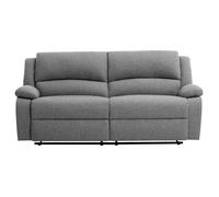 LOUNGITUDE - DETENTE - Canapé de Relaxation - Manuel - 3 Places - Inclinaison réglable - en Tissu - Gris Clair -L193cm
