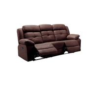 FABARES - Canapé Relax Manuel 3 Places Chocolat -