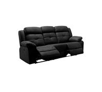 FABARES - Canapé Relax Manuel 3 Places Gris -