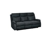 Canapé relax manuel 3 places tissu polyester microfibre gris foncé - ESKIL