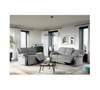 LOUNGITUDE - DETENTE - Canapé de Relaxation 2 Places en Tissu - Gris Clair 9121ETGRC2