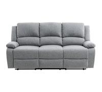 LOUNGITUDE - DETENTE - Canapé de Relaxation - Manuel - 3 Places - Inclinaison réglable - en Tissu - Gris Clair -L193cm