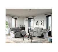 LOUNGITUDE - DETENTE - Canapé de Relaxation 3 Places en Microfibre - Gris