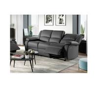 Canapé Relaxation 3 places Simili cuir LEO - Gris - L193 x 93 x 96cm - LOUNGITUDE