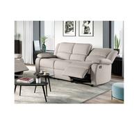 Canapé Relaxation manuel 3 places LEO en Tissu - Beige - L193 x P93 x H96cm - LOUNGITUDE