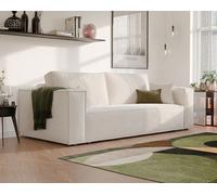GREKPOL Sofa 240x105 cm - Canapé Bouclé Côtelé - Canapé Convertible 3 Places - Canapé Convertible Beige - Canapé Lit - Canape 3 Places