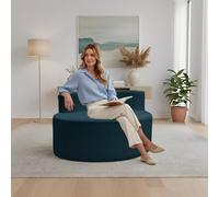 Canapé Rond, canapé de Sol Moderne de 43 Pouces, siège Profond, Aucun Assemblage requis, canapés-Lits Simples rembourrés pour Salon, Chambre à Coucher (Bleu foncé)