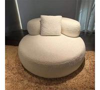 Canapé rond moderne et confortable en boucle, 100 cm x 100 cm x 70 cm, couleur crème - Canapé élégant pour salon ou salon
