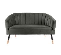 Canapé Royal effet velours - 2 places - Vert Taupe