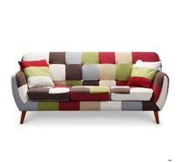 Canapé scandinave 3 places Bombay Multicolore - MENZZO - Fixe - Moelleux - Marron