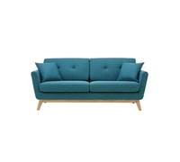 Concept Usine – Canapé scandinave HOGA 3 places, 2 coussins, bleu canard