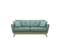 Concept Usine - Canapé HOGA 3 places scandinave avec 2 coussins en tissu vert d'eau