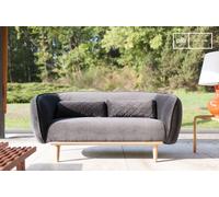 Canapé scandinave arrondi Olson en velours gris