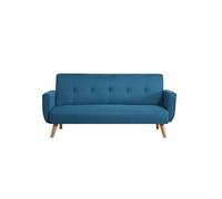Concept Usine – Canapé scandinave convertible 3 places Berlin – Velours 100% polyester – Bleu canard