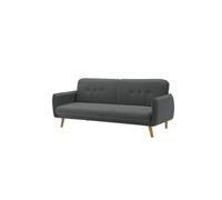 Concept Usine - Canapé scandinave convertible 3 places Nora - Gris foncé, pieds en bois