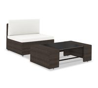 Canapé Sectionnel 2 Places Résine Tressée Marron