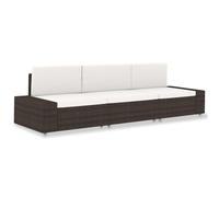 Canapé Sectionnel 2 Places Résine Tressée Gris Sofa Jardin Extérieur vidaXL
