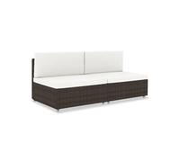 Canapé Sectionnel 2 Places Résine Tressée Gris Sofa Jardin Extérieur vidaXL