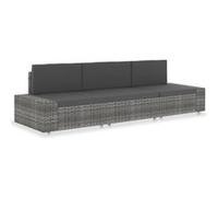 vidaXL Canap¿¿ sectionnel 3 places R¿¿sine tress¿¿e Gris
