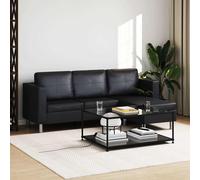 Canapé Sectionnel 3 Places Similicuir Noir Salon Canapé d'Angle Sofa vidaXL