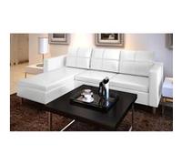Canapé Sectionnel À 3 Places Cuir Synthétique Blanc Blanc