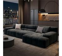 Canapé sectionnel de 330 cm avec chaise en forme de L, canapé modulaire moderne confortable avec siège profond, canapé rembourré en tissu givré pour salon, chambre à coucher B-1